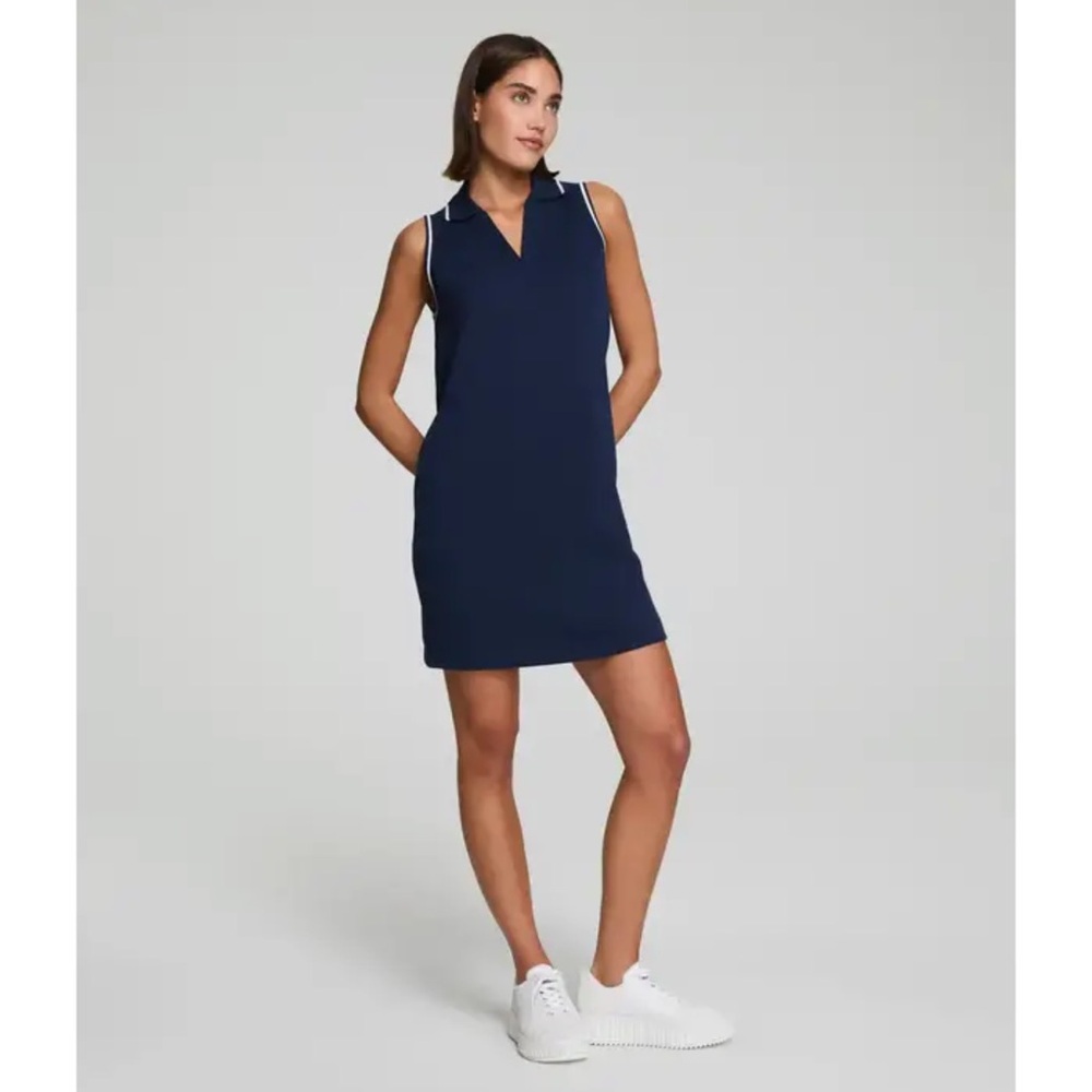 NEW* SPANX® AirEssentials Timeless Navy Pique Polo Tank Dress Size L NWT $138
